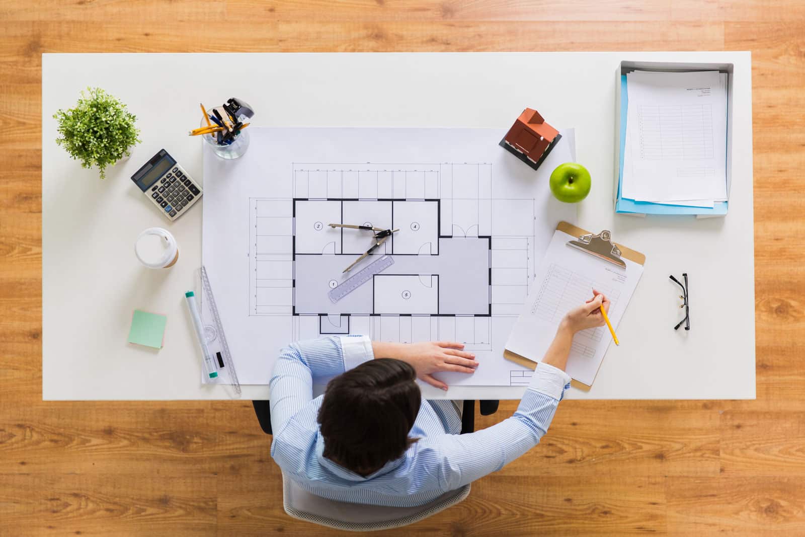 Architect with Blueprint