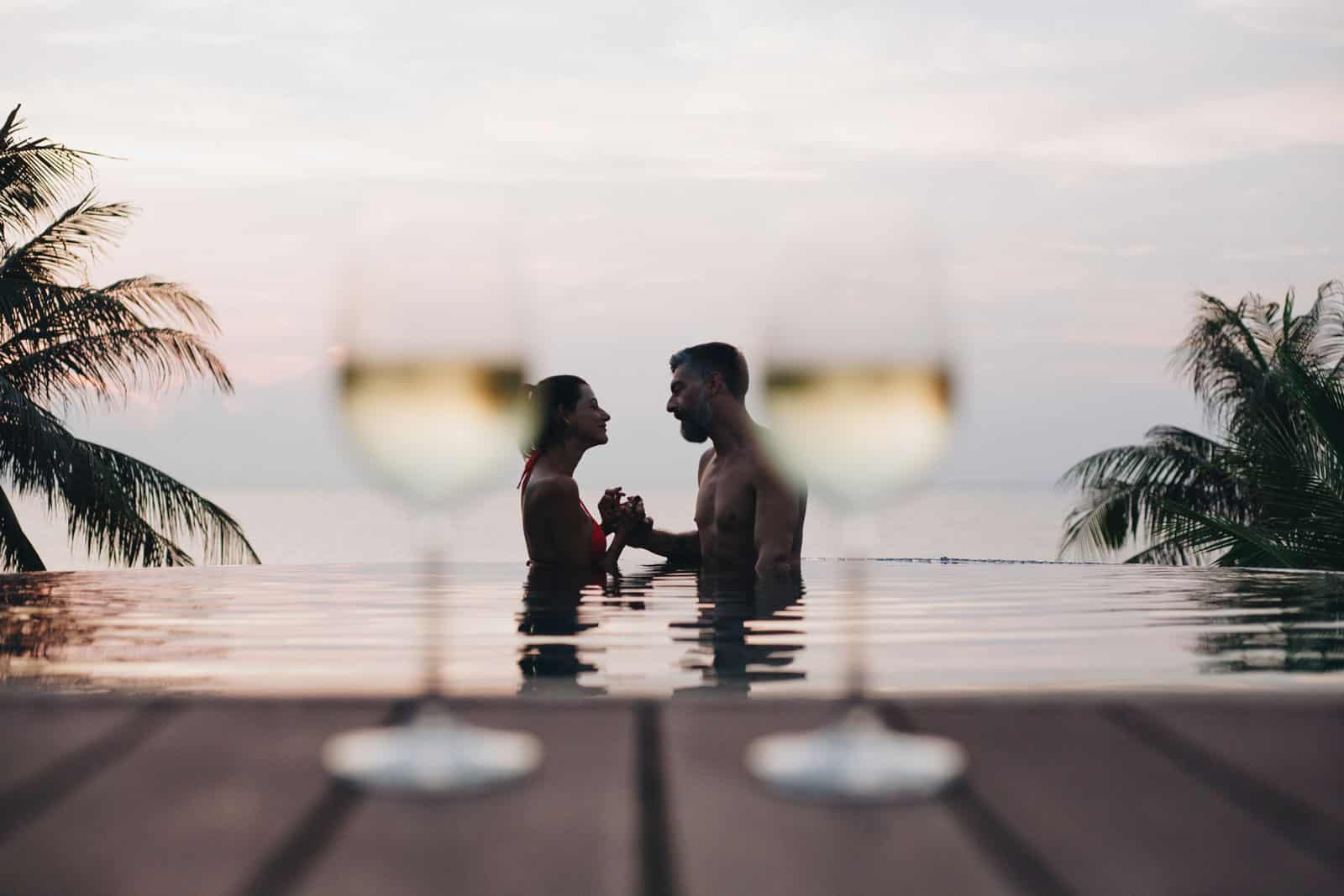 Happy Villa Owners Enjoying the Sunset